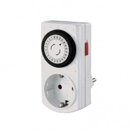Tomada Mini Temporizador Mecânico de 24 horas 230V Branco