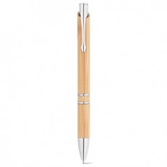 50un Esferográfica Azul Retrátil em Bambu 1un