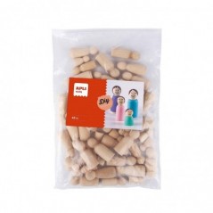 Bonecos Madeira (Manualidades) Apli Cor Natural 48un