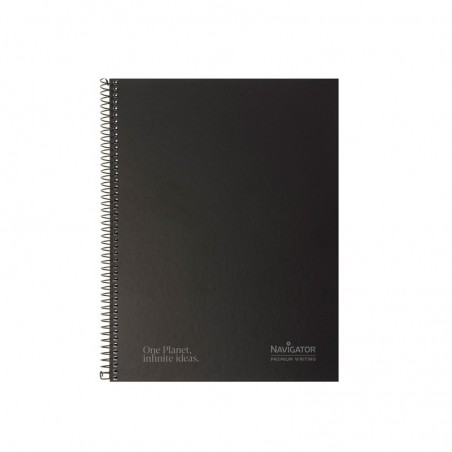 Caderno Espiral A4 Pautado Navigator Preto 80Fls