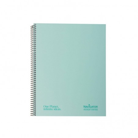 Caderno Espiral A4 Pautado Navigator Verde Menta 80Fls