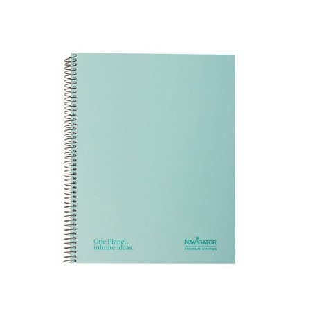 Caderno Espiral A4 Pautado Navigator Verde Menta 120Fls