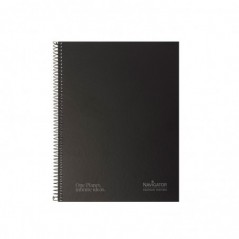 Caderno Espiral A4 Quadriculado Navigator Preto 120Fls