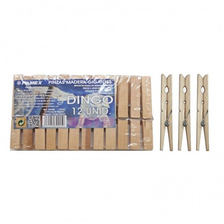 2un Molas Roupa Madeira 12un