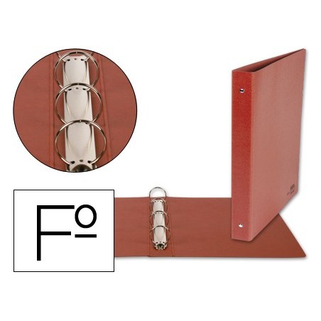 PASTAS ANEIS LIDERPAPEL CARTAO COURO FOLIO NATURAL, LOMBADA