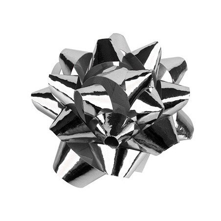 100un LACOS LIDERPAPEL FANTASIA MEDIOS COR PRATA METALIZADA