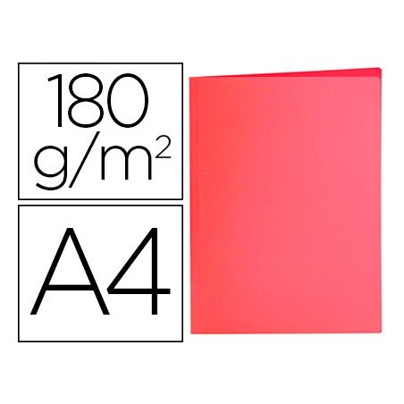50un CLASSIFICADOR LIDERPAPEL DIN A4 VERMELHO PASTEL 180GR