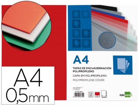 CAPA DE ENCADERNACAO LIDERPAPEL POLIPROPILENO DIN A4 0.5 MM