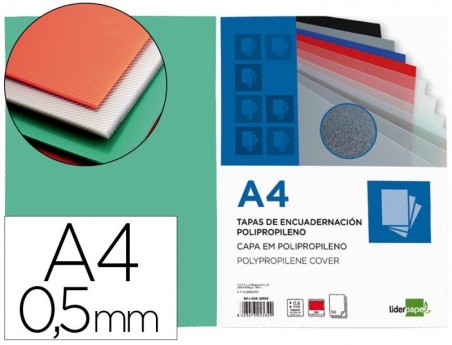 CAPA DE ENCADERNACAO LIDERPAPEL POLIPROPILENO DIN A4 0.5 MM