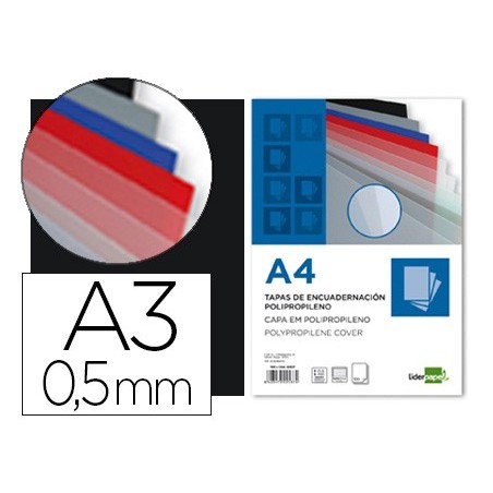 CAPA DE ENCADERNACAO LIDERPAPEL POLIPROPILENO DIN A3 0.5 MM