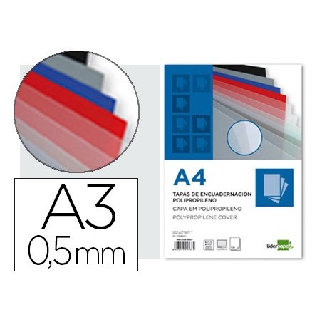 CAPA DE ENCADERNACAO LIDERPAPEL POLIPROPILENO DIN A3 0.5 MM