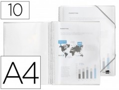 CAPA CATALOGO LIDERPAPEL COM ESPIRAL 10 BOLSAS POLIPROPILENO