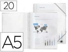 CAPA CATALOGO LIDERPAPEL COM ESPIRAL 20 BOLSAS POLIPROPILENO