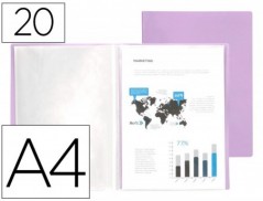 CAPA CATALOGO LIDERPAPEL 20 BOLSAS POLIPROPILENO DIN A4 LAVA
