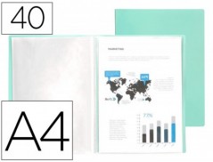 CAPA CATALOGO LIDERPAPEL 40 BOLSAS POLIPROPILENO DIN A4 VERD