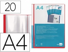 CAPA CATALOGO LIDERPAPEL 20 BOLSAS DIN A4 VERMELHO TRANSLUCI