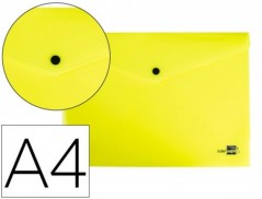 BOLSA PORTA DOCUMENTOS LIDERPAPEL COM MOLA DIN A4 AMARELO FL