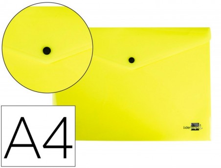 BOLSA PORTA DOCUMENTOS LIDERPAPEL COM MOLA DIN A4 AMARELO FL