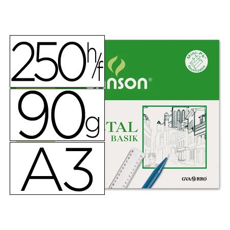 250un PAPEL VEGETAL 90 A3 EM FOLHA. 90-95 GRS/M2