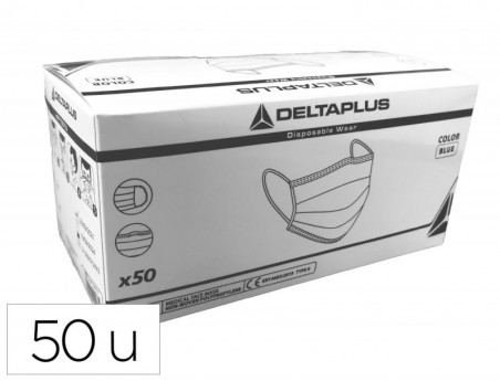 50un MASCARA FACIAL DESCARTAVEL 3 CAPAS