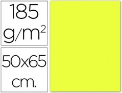 25un CARTOLINA 500 X 650 MM, 185 GRS, GUARRO, AMARELO LIMAO