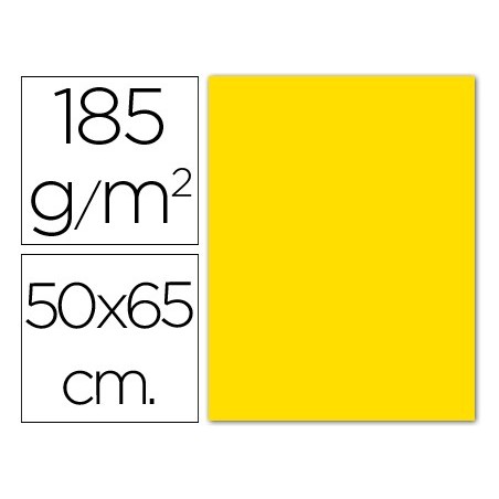 25un CARTOLINA 500 X 650 MM, 185 GRS, GUARRO, AMARELO ESCURO