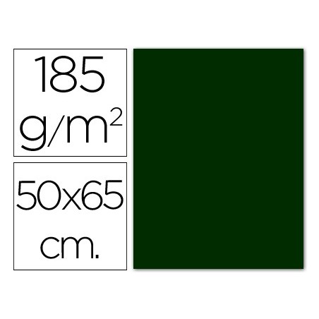 25un CARTOLINA 500 X 650 MM, 185 GRS, GUARRO, VERDE SELVA