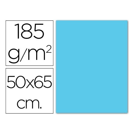 25un CARTOLINA 500 X 650 MM, 185 GRS, GUARRO, AZUL CEU