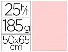 25un CARTOLINA 500 X 650 MM, 185 GRS, GUARRO, ROSA