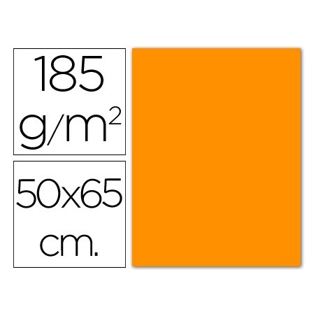25un CARTOLINA 500 X 650 MM, 185 GRS, GUARRO, LARANJA