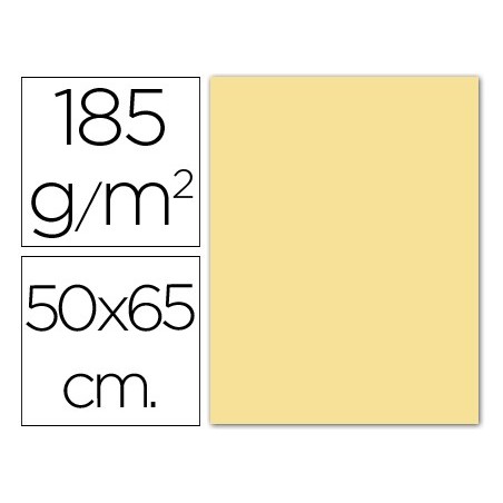 25un CARTOLINA 500 X 650 MM, 185 GRS, GUARRO, CREME