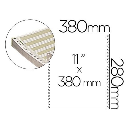 PAPEL CONTINUO, 380 MMX11'', PAUTADO COM 2500 FOLHAS, 1 VIA
