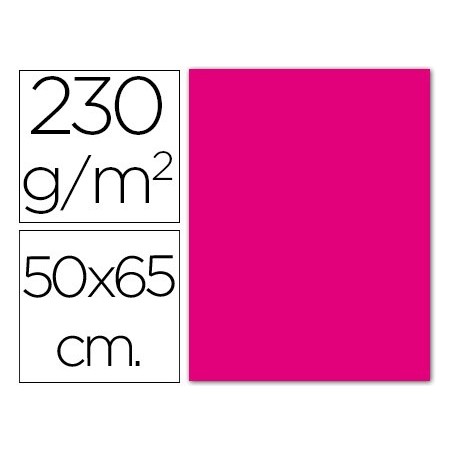 10un CARTOLINA FLUORESCENTE, 50 X 65 CM. 230 GRS, MAGENTA