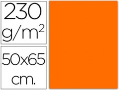 10un CARTOLINA FLUORESCENTE, 50 X 65 CM. 230 GRS, LARANJA