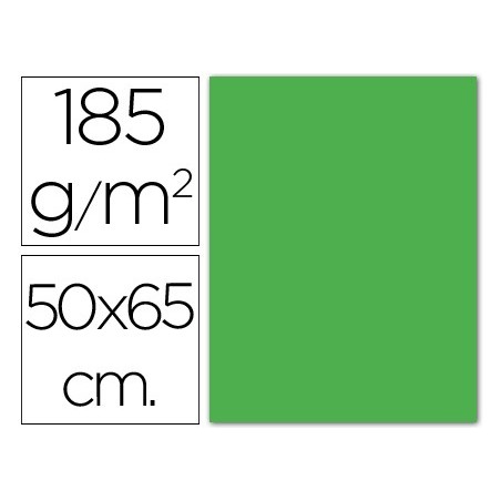 25un CARTOLINA 500 X 650 MM, 185 GRS, GUARRO, VERDE MACA