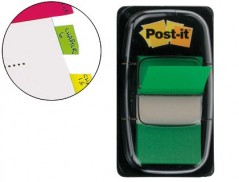 BANDAS POST-IT INDEX 3M, 25,4X43,1 MM, VERDE -DISPENSADOR DE