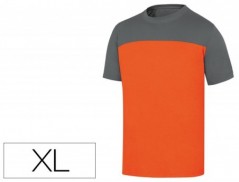 T-SHIRT DE ALGODAO DELTAPLUS COR CINZA LARANJA TAMANHO XL