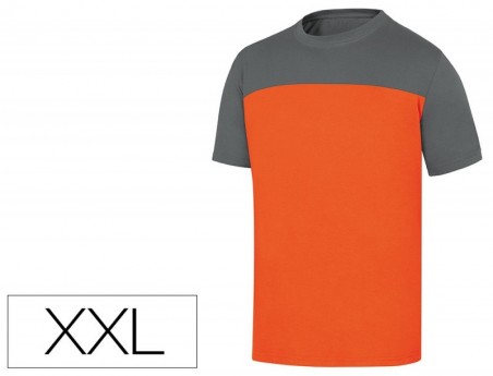T-SHIRT DE ALGODAO DELTAPLUS COR CINZA LARANJA TAMANHO XXL