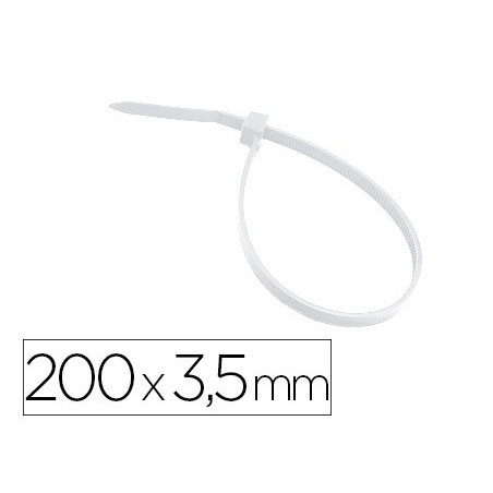 ABRACADEIRA 3M PARA INTERIOR BRANCO 200X3,5 MM BOLSA DE 100