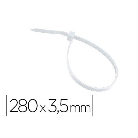 ABRACADEIRA 3M PARA INTERIOR BRANCO 280X3,5 MM BOLSA DE 100