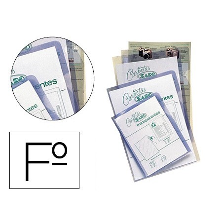 BOLSA DOSSIER SARO PVC FOLIO 280 MC TRANSPARENTE