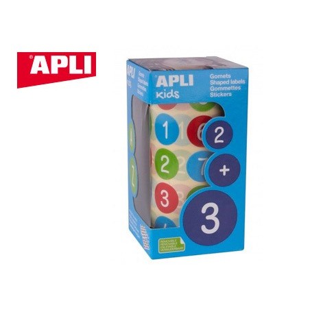 ETIQUETAS APLI AUTOADESIVO REDONDAS NUMEROS 20 MM DIAMETRO M