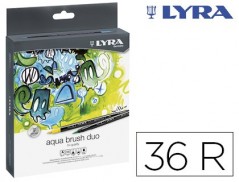 MARCADOR LYRA AQUA BRUSH DUO CAIXA DE 36 CORES SORTIDAS