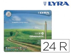 LAPIS DE CORES LYRA GRADUATE CAIXA METALICA DE 24 CORES SORT