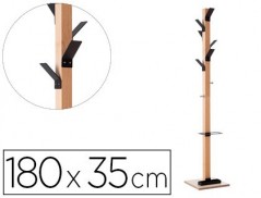 CABIDE DE MADEIRA PAPERFLOW FAIA 8 SUPORTES PRETO ALTURA 180