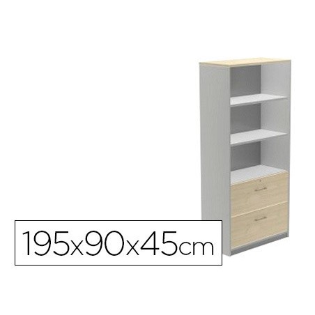 ARMARIO ROCADA COM TRES ESTANTES E DOIS GAVETAS INFERIORES S