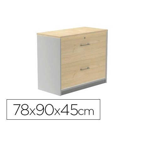 ARMARIO ROCADA COM DOIS GAVETAS SERIE STORE 78X90X45 CM ACAB