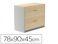 ARMARIO ROCADA COM DOIS GAVETAS SERIE STORE 78X90X45 CM ACAB