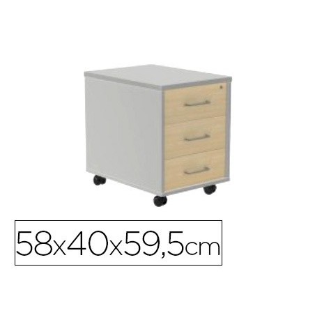 ARMARIO ROCADA COM TRES GAVETAS SERIE STORE 58X40X59,5 CM AC