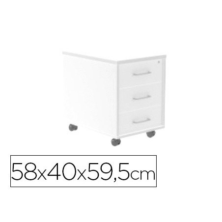 ARMARIO ROCADA COM TRES GAVETAS SERIE STORE 58X40X59,5 CM AC